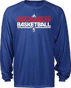 Los Angeles Clippers Adidas New Authentic On-Court Practice Climalite Performance Long Sleeve T Shirt