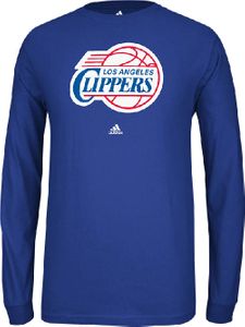 Los Angeles Clippers Blue Primary Logo Long Sleeve Tee Shirt by Adidas