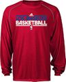 Los Angeles Clippers Heather Red Adidas  Authentic On-Court Practice Climalite Long Sleeve T Shirt