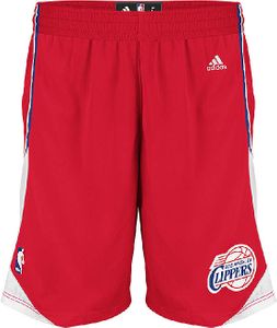 Los Angeles Clippers Red Embroidered Swingman Shorts By Adidas