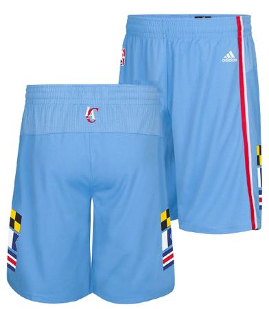 Los Angeles Clippers Lt. Blue Embroidered Swingman Shorts By Adidas