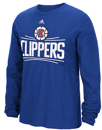 Los Angeles Clippers Royal Cut The Net Adidas Long Sleeve Tee Shirt