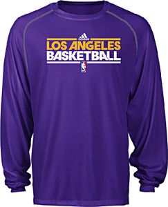 Los Angeles Lakers Adidas New Authentic On-Court Practice Climalite Performance T Shirt