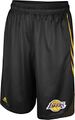 Los Angeles Lakers Black Embroidered 12 inch Inseam Hoop Shorts by Adidas