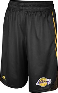 Los Angeles Lakers Black Embroidered 12 inch Inseam Hoop Shorts by Adidas