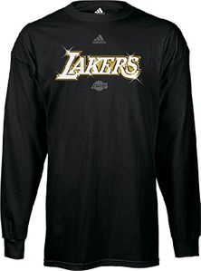 Los Angeles Lakers Golden Logo Long Sleeve T Shirt by Adidas