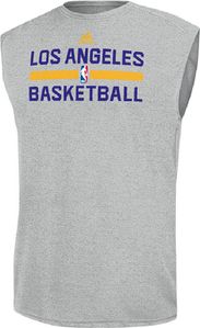Los Angeles Lakers Grey Climalite Practice Sleeveless Shirt by Adidas