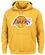 Los Angeles Lakers Mens Gold  Majestic Tackle Twill Tek Patch Hoodie Sweatshirt