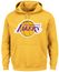 Los Angeles Lakers Mens Gold  Majestic Tackle Twill Tek Patch Hoodie Sweatshirt