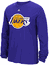 Los Angeles Lakers Purple Cut The Net Adidas Long Sleeve Tee Shirt