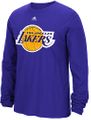 Los Angeles Lakers Purple Cut The Net Adidas Long Sleeve Tee Shirt