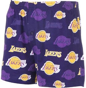 Los Angeles Lakers Mens Purple Insider Boxer Shorts by College Concepts