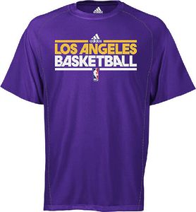 Los Angeles Lakers Purple ClimaLite Short Sleeve Shirt by Adidas