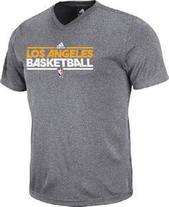 Los Angeles Lakers Slim Fit Pre-Game Clima Fabric Short Sleeve Shirt by Adidas