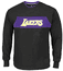 Los Angeles Lakers Black Iconic Basketball Long Sleeve T Shirt on Sale