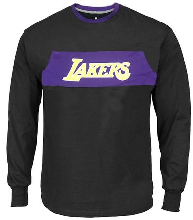 Los Angeles Lakers Black Iconic Basketball Long Sleeve T Shirt on Sale