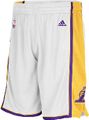 Los Angeles Lakers White Embroidered Swingman Shorts By Adidas