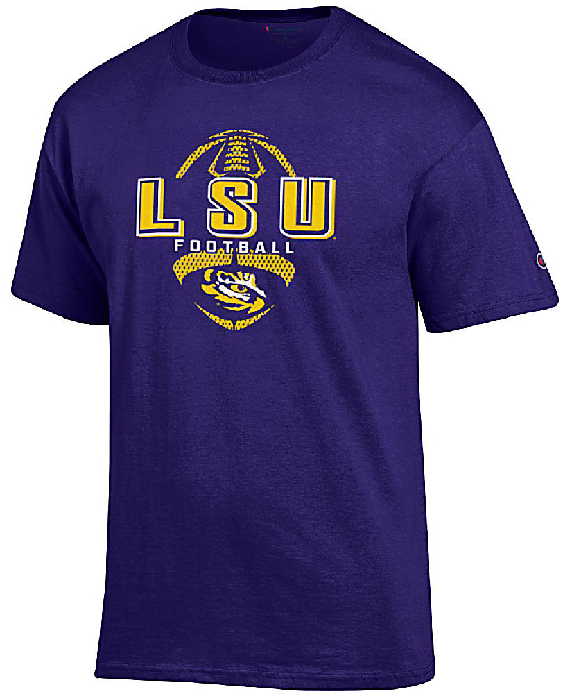 Lsu Merch LSU Tigers Purple Football Short Sleeve T Shirt by Champion | LSU ...