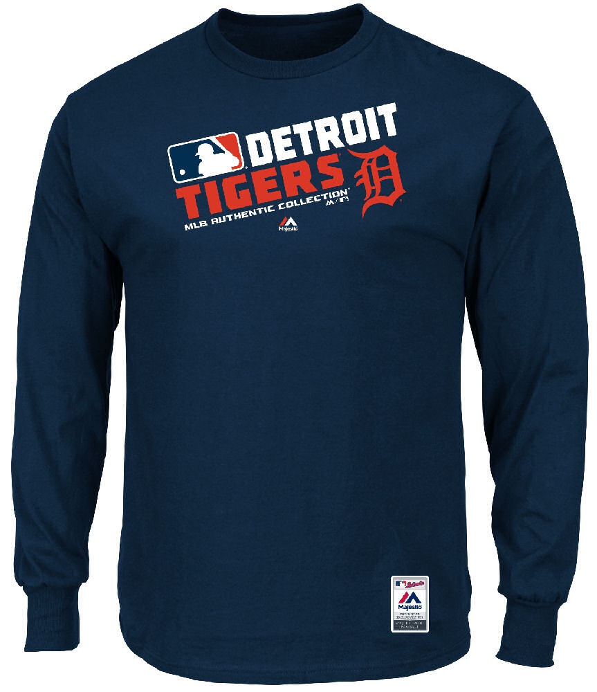 Majestic Detroit Tigers AC Navy Team Choice Long Sleeve T Shirt