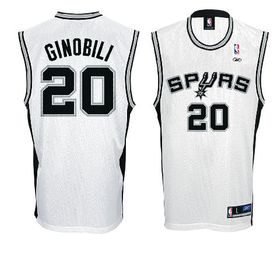 Manu Ginobili San Antonio Spurs NBA Tackle Twill Swingman Replica Basketball Jersey By Reebok