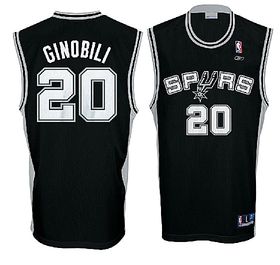 Manu Ginobili San Antonio Spurs NBA Tackle Twill Swingman Replica Basketball Jersey By Reebok