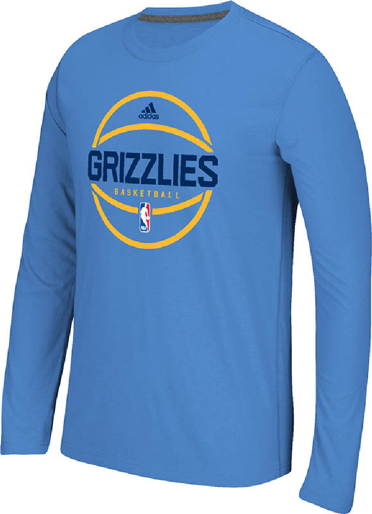 Memphis Grizzlies Adidas Slimmer Fit Smoke Blue Pre-Game Ultimate Synthetic  Long Sleeve T Shirt