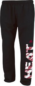 Miami Heat Black Open Bottom Vertical Cut Fleece Sweatpants by Adidas