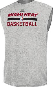 Miami Heat Grey Climalite Practice Sleeveless Shirt by Adidas