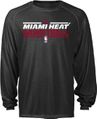 Miami Heat Heather Black Adidas Authentic On-Court Practice Climalite Performance Long Sleeve T Shirt