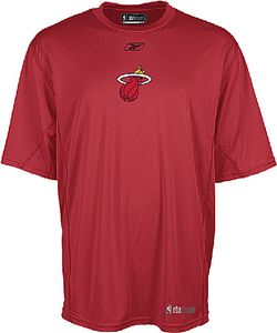 Miami Heat NBA Loosefit Play Dry Practice Short Sleeve Shirt By Reebok