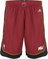 Miami Heat Red Embroidered Swingman Shorts By Adidas