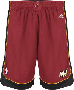 Miami Heat Red Embroidered Swingman Shorts By Adidas