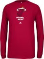 Miami Heat Red Primary Logo Long Sleeve Tee Shirt by Adidas