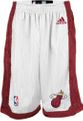 Miami Heat Youth 8" Inseam White Replica Basketball Shorts By Adidas