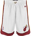 Miami Heat Youth White 8" Inseam NBA Replica Basketball Shorts By Adidas