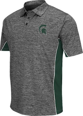 Mens Michigan State Spartans Heather Charcoal Chiliwear Synthetic Back Rush Polo Shirt