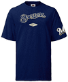 Milwaukee Brewers MLB Practice V Short Sleeve Tee Shirt By Nike Team Sports