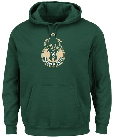 Milwaukee Bucks Mens Green Majestic Logo 2 Hoodie Sweatshirt