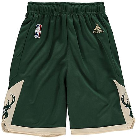 Milwaukee Bucks Youth Green Replica Basketball Shorts By Adidas