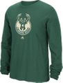 Milwaukee Bucks Green Primary Logo Long Sleeve Tee Shirt by Adidas