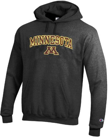 Minnesota Golden Gophers Granite Heather Champion Campus Powerblend Screened Hoodie Sweatshirt