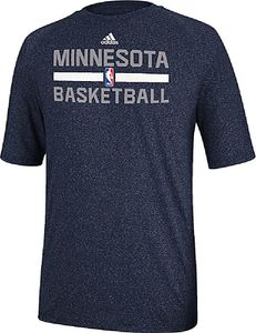 Minnesota Timberwolves Heather Navy Climalite Practice Short Sleeve Shirt by Adidas