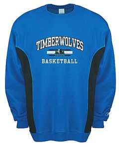 Minnesota Timberwolves NBA Embroidered Tackle Twill Fleece Crew Sweatshirt By Reebok