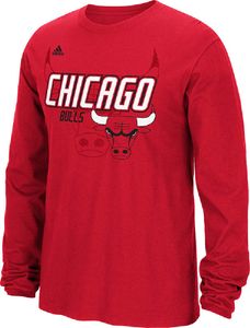 NBA Chicago Bulls Adidas Background Logo Long Sleeve Tee Shirt