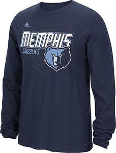 NBA Memphis Grizzlies Adidas Background Logo Long Sleeve Tee Shirt