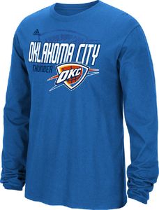 NBA Oklahoma City Thunder Adidas Background Logo Long Sleeve Tee Shirt
