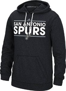 NBA San Antonio Spurs Mens Heather Black Adidas Dassler Synthetic Climwarm Hoodie