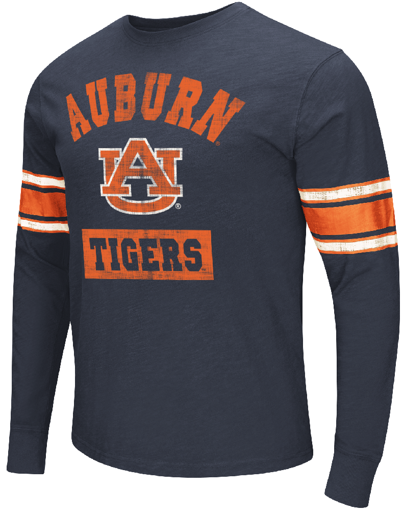 NCAA Auburn Tigers Blue Meteor Long Sleeve T Shirt Auburn Tigers View