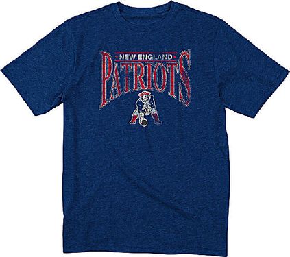 New England Patriots Blue Heather Nostalgic Throwback T Shirt by Reebok