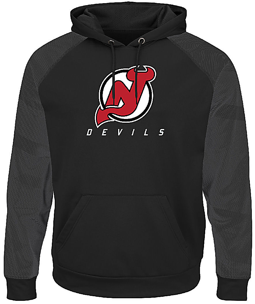 New Jersey Devils Black Penalty Shot Synthetic Poly Hoodie by Majestic